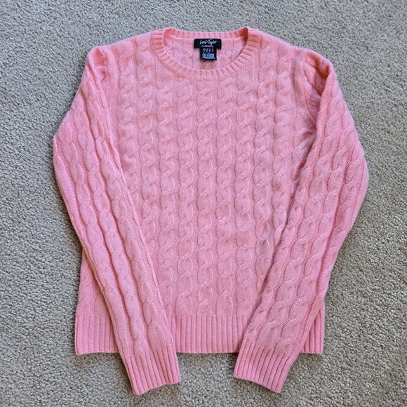 Lord & Taylor Sweaters - Pink Cable Knit 100% Cashmere Sweater RUNS SMALL